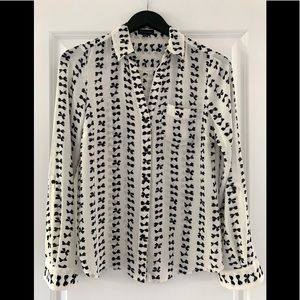 Black/Off-White Bow Blouse 🎀